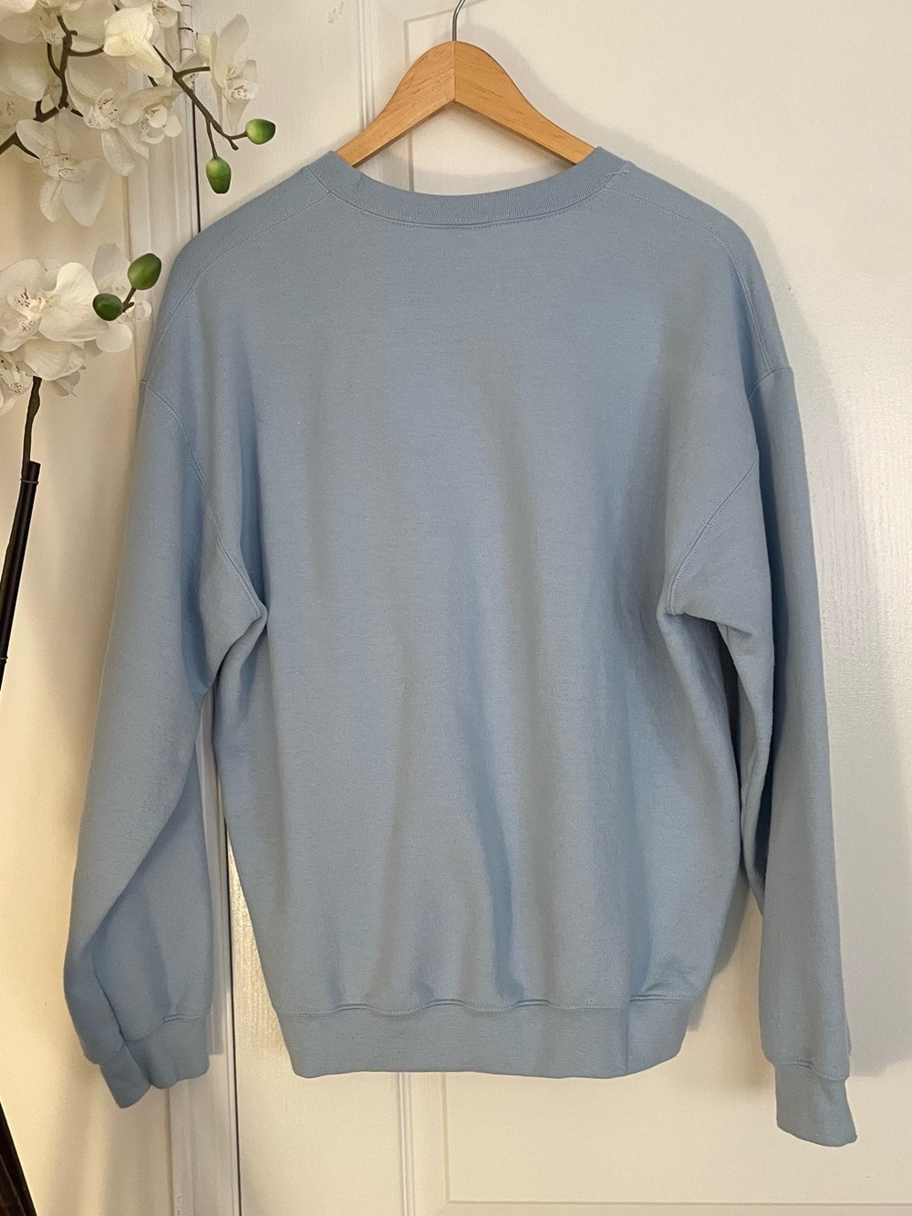 Oversized Embroidered Baby Blue Crewneck - Picture 5 of 6